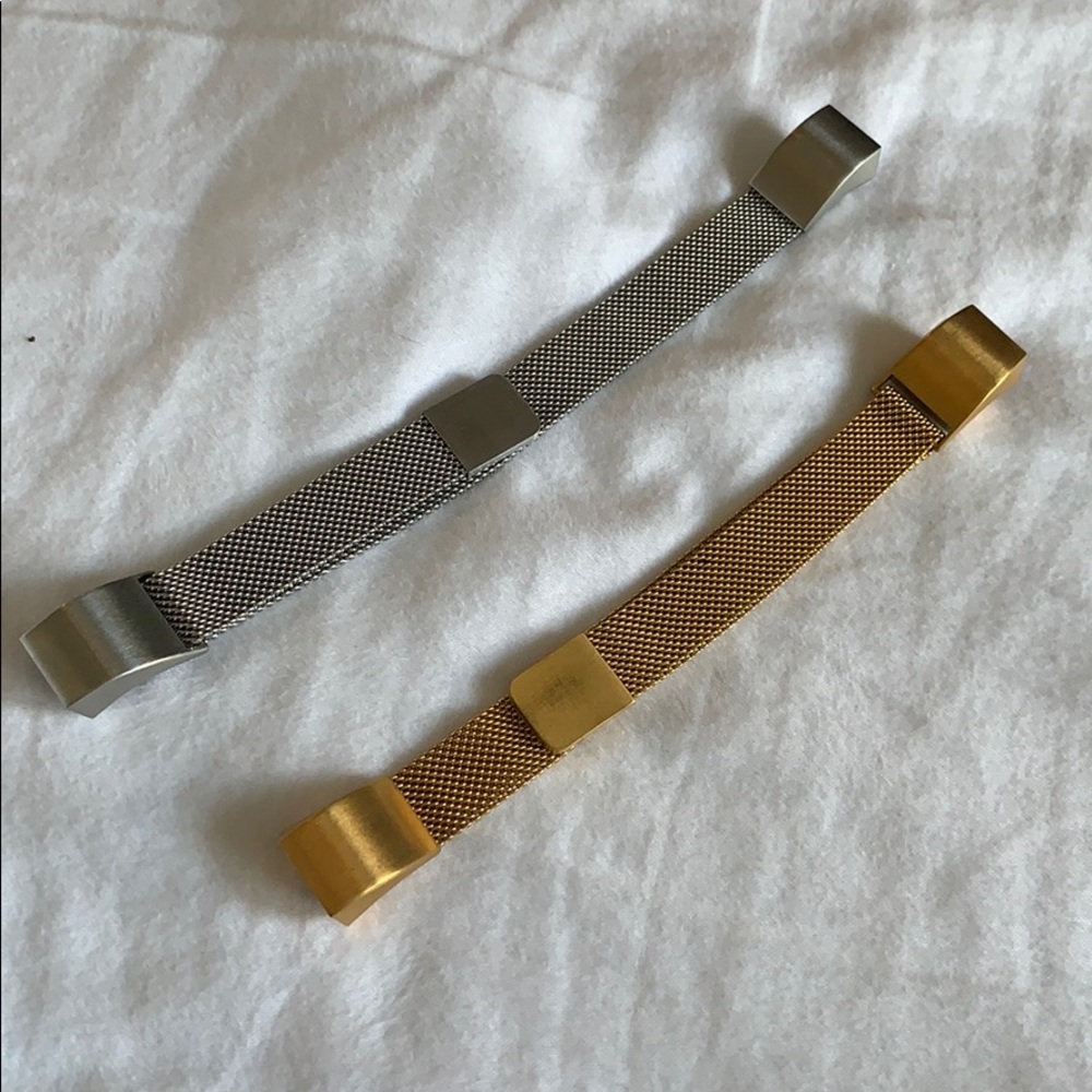 gold and silver fitbit straps - alta